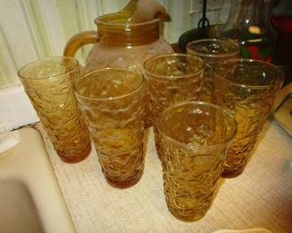 Vintage pitcher and glasses