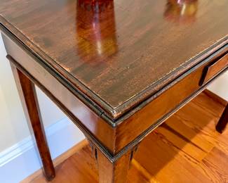 Beautiful Chippendale Game Table, Mahogany with pine and oak as secondary wood.  English late 18th century  Measurements 29"H x 33 1/2" W x 16" deep