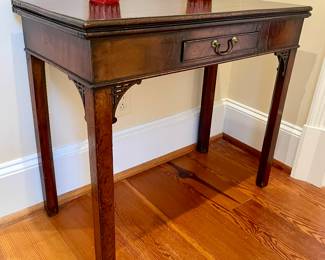 Beautiful Chippendale Game Table, Mahogany with pine and oak as secondary wood.  English late 18th century  Measurements 29"H x 33 1/2" W x 16" deep