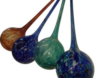 Four Multicolored Plant Watering Globes 