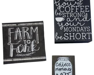 3 Kitchen Art Decor Pieces 