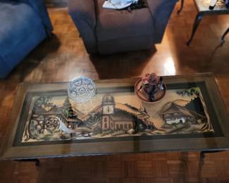 Vintage German Black Forrest Coffee Table