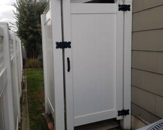 Vinyl outdoor shower surround