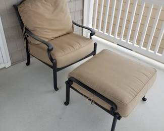 Patio furniture - two chairs; one ottoman