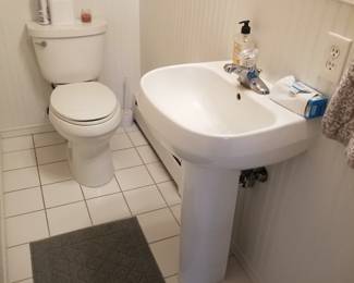 Pedestal sink; commode