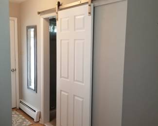 Barn-style bathroom or bedroom door