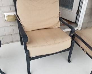 Patio furniture - two chairs; one ottoman