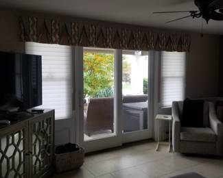 Blinds; valances; sliding glass doors