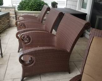 Chairs - cushions available but not shown. Made by Cast Classics 