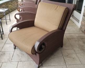 Porch furniture - four chairs with cushions made by Cast Classics. Two chairs still available 