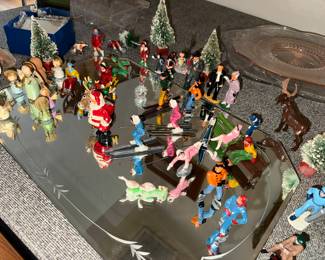 The skaters are enjoying the day!  along with the Moose and Santa and Rudolph..