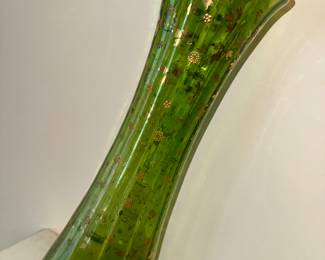 Antique Bohemian Glass vase with Cracks!