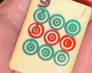 Mahjong set in old Box w/ Dragon 