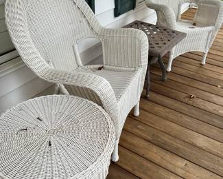White wicker furniture