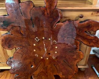 Slab wood wall clock