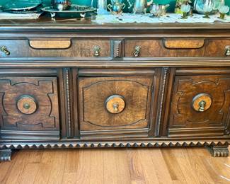 Antique buffet with matching breafront