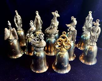 R&B "Twelve Days of Christmas" miniature pewter bells