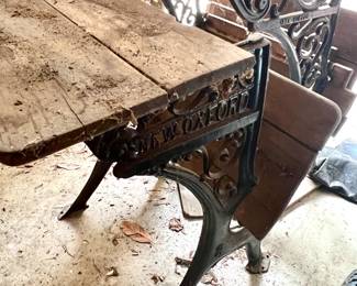 Antique wrought iron desk