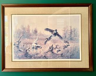 Framed print "Bob Whites Flushed" numbered and signed by Douglas Van Howd (#271/750)