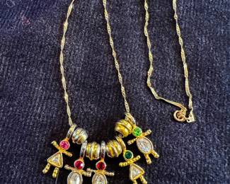 14K gold grandmother charm necklace