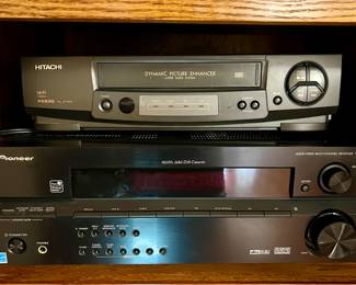Hitachi VHS player and Pioneer receiver