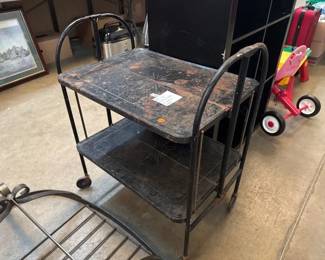 VINTAGE 1950S FOLDING TABLE WITH CASTERS