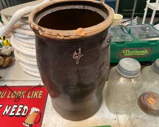 4 GALLON BUTTER CHURN CROCK