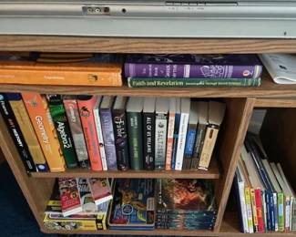 Bookshelf and books.