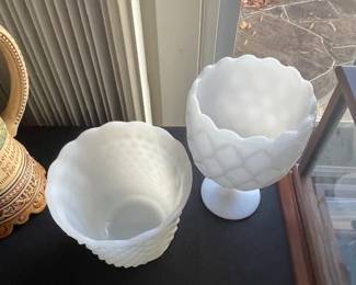 Vintage anchor white milk glass.