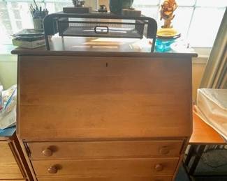 Mid-century modern slant front secretary desk