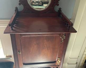 Victorian Mahogany cabinet with mirror.
