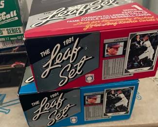 Large selection of baseball cards.