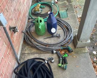 Hoses and other garden items.