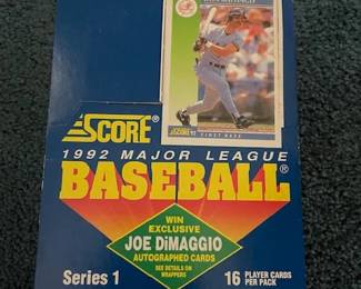 Large selection of baseball cards.