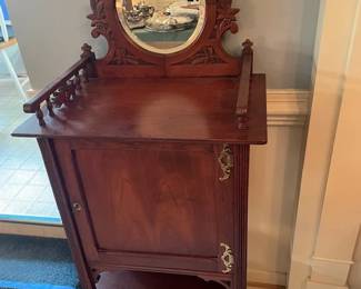 Vintage Victorian carved wood settee.