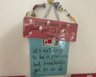 Wall hangings.