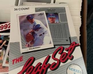 Large selection of baseball cards.