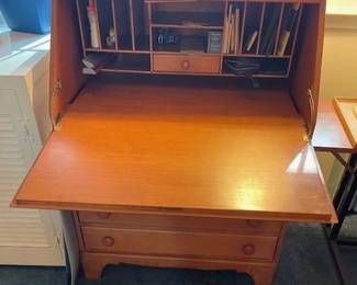 Mid-century modern slant front secretary desk