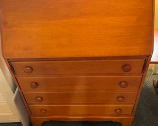 Mid-century modern slant front secretary desk