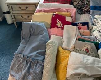 Sheets and blankets.