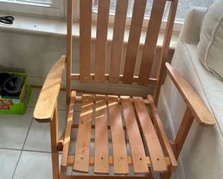 Wooden slat rocker.