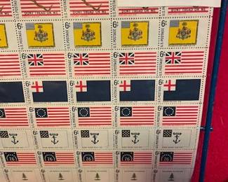 Large selection of postage stamps (full sheets, uncirculated).