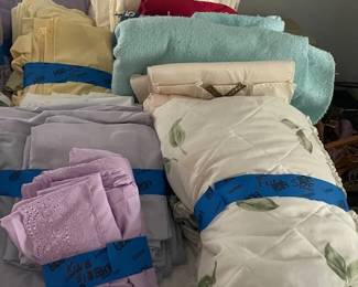 Sheets and blankets.