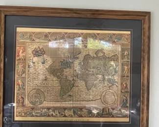 1681 Moses Pitt Nova Totivs Terravm Orbis Old World Map Gold Foil Geographica.