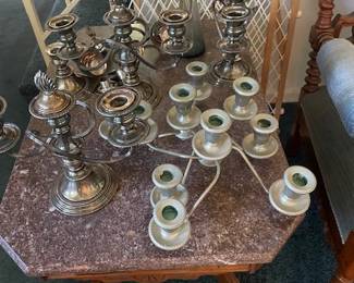 SIlver plate candle holders.