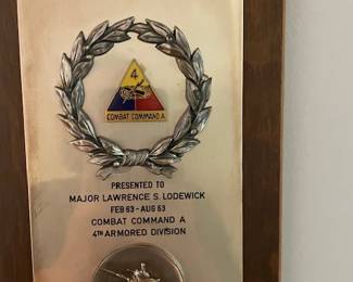 Military plaque.