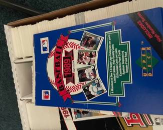 Large selection of baseball cards.