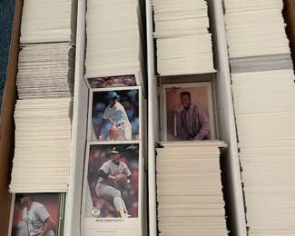 Large selection of baseball cards.