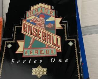 Large selection of baseball cards.