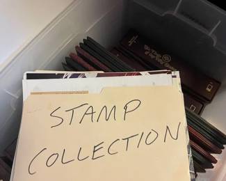 Assorted stamp books.